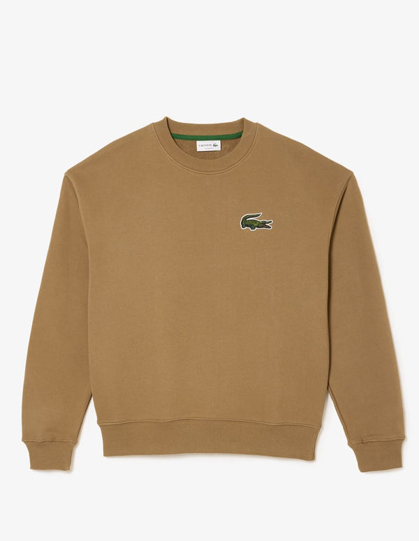 Sudadera Lacoste Loose Fit con Logo Marrón Unisex