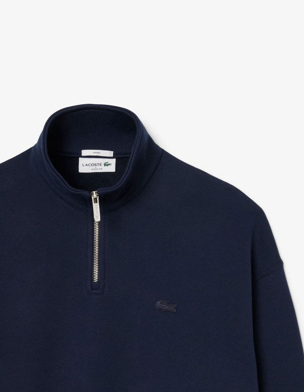 Sudadera Lacoste con Logo Half-Zip Azul Marino Unisex