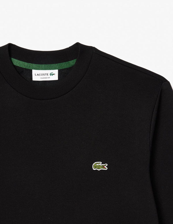 Sudadera Lacoste con Logo de Algodón Ecológico Negra Hombre