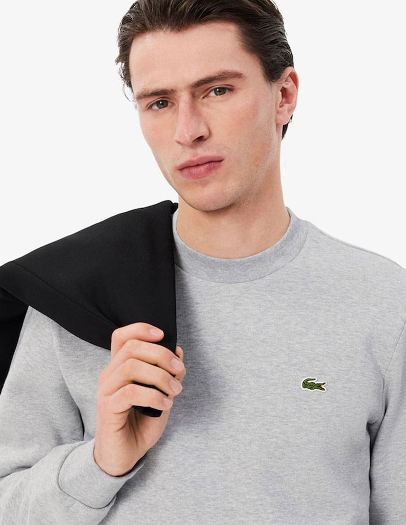 Sudadera Lacoste con Logo de Felpa Gris Hombre