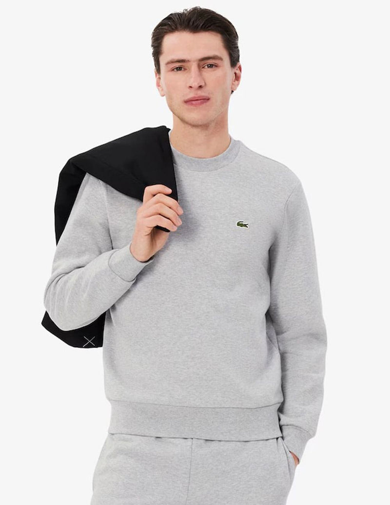 Sudadera Lacoste con Logo de Felpa Gris Hombre