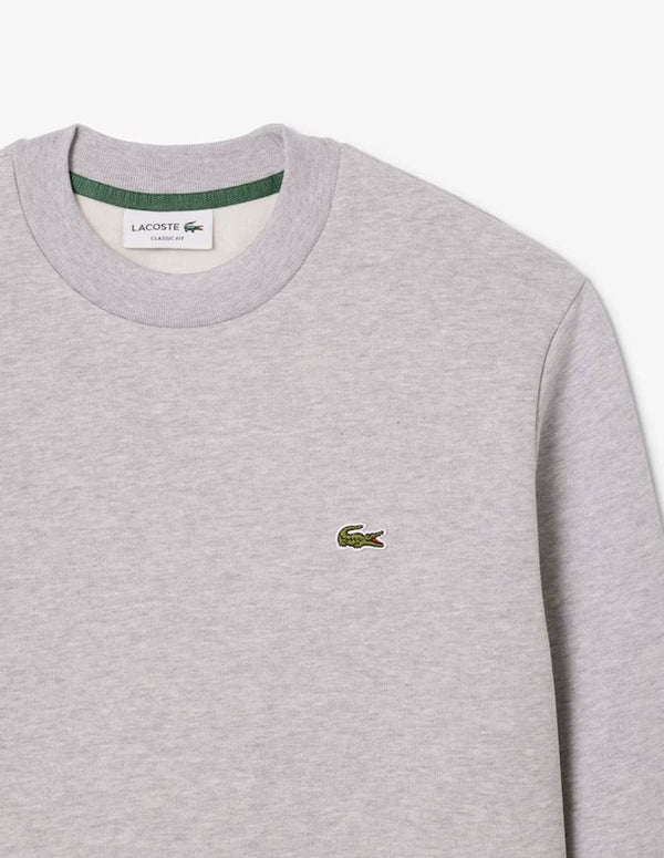Sudadera Lacoste con Logo de Felpa Gris Hombre