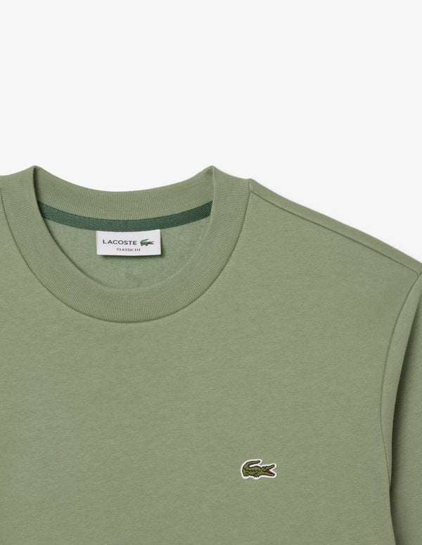 Sudadera Lacoste con Logo de Felpa Verde Hombre