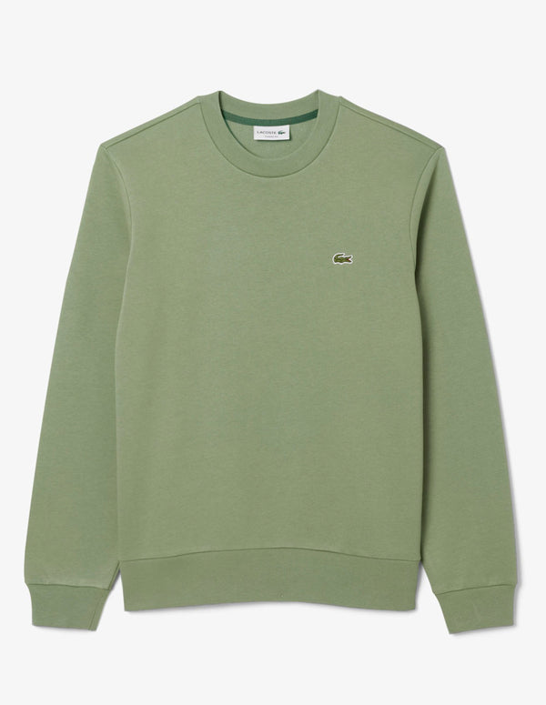 Sudadera Lacoste con Logo de Felpa Verde Hombre