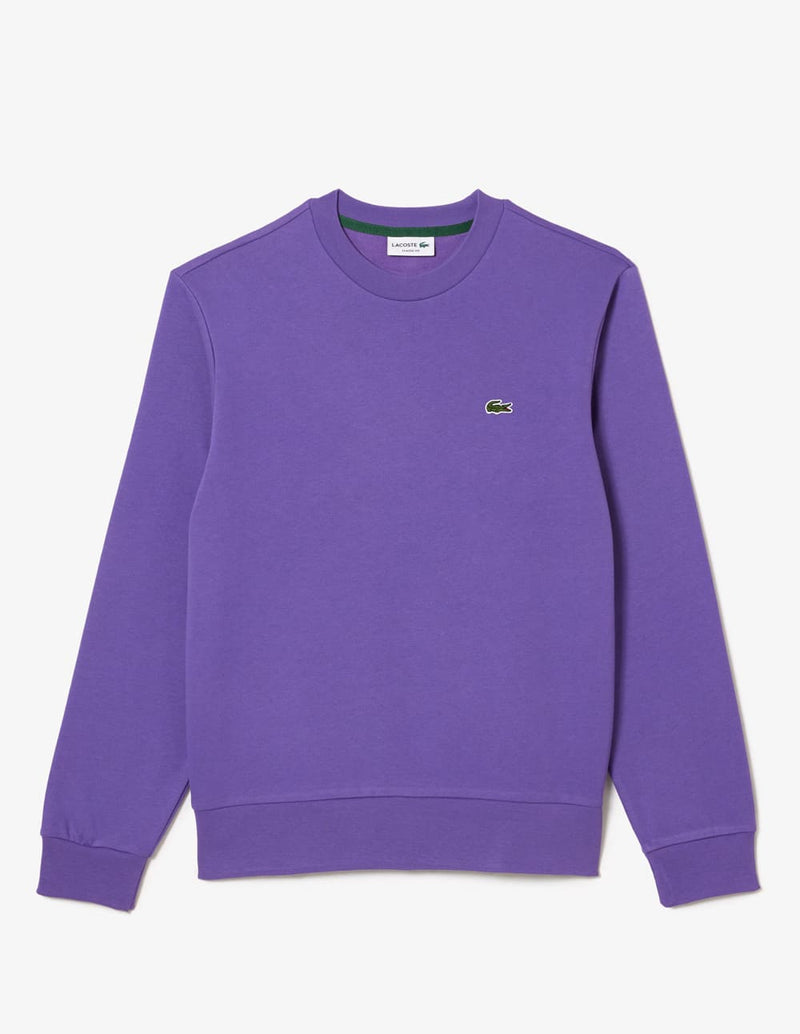 Sudadera Lacoste con Logo de Algodón Ecológico Morada Hombre