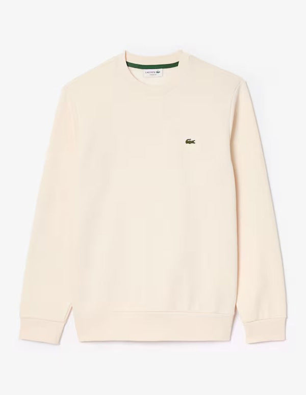 Sudadera Lacoste con Logo de Felpa Beige Hombre
