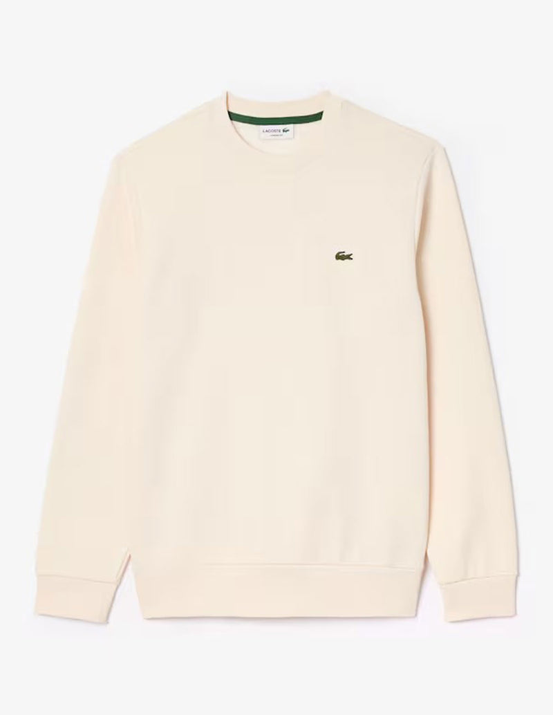 Sudadera Lacoste con Logo de Felpa Beige Hombre