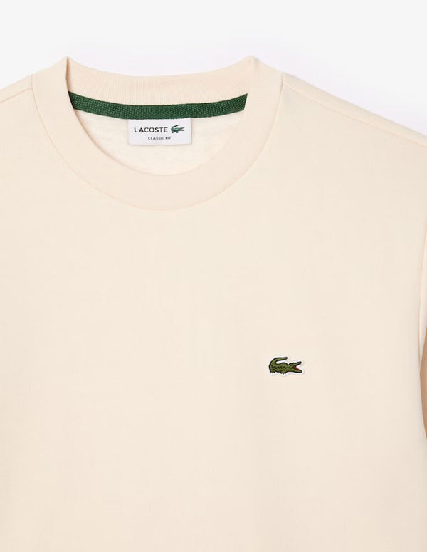 Sudadera Lacoste con Logo de Felpa Beige Hombre