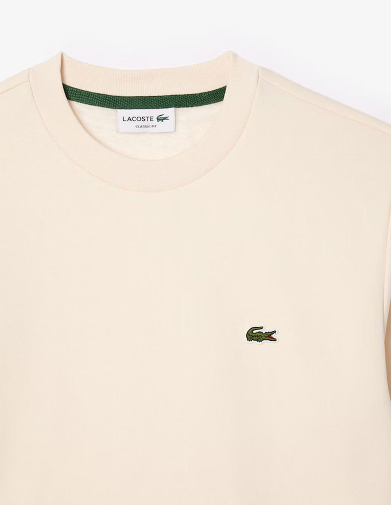 Sudadera Lacoste con Logo de Felpa Beige Hombre