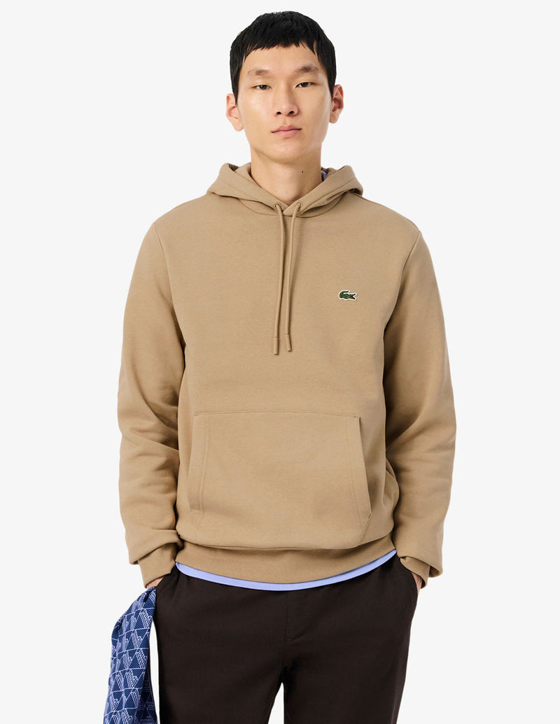 Sudadera con Capucha Lacoste de Felpa Beige Hombre