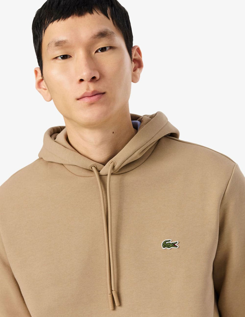 Sudadera con Capucha Lacoste de Felpa Beige Hombre