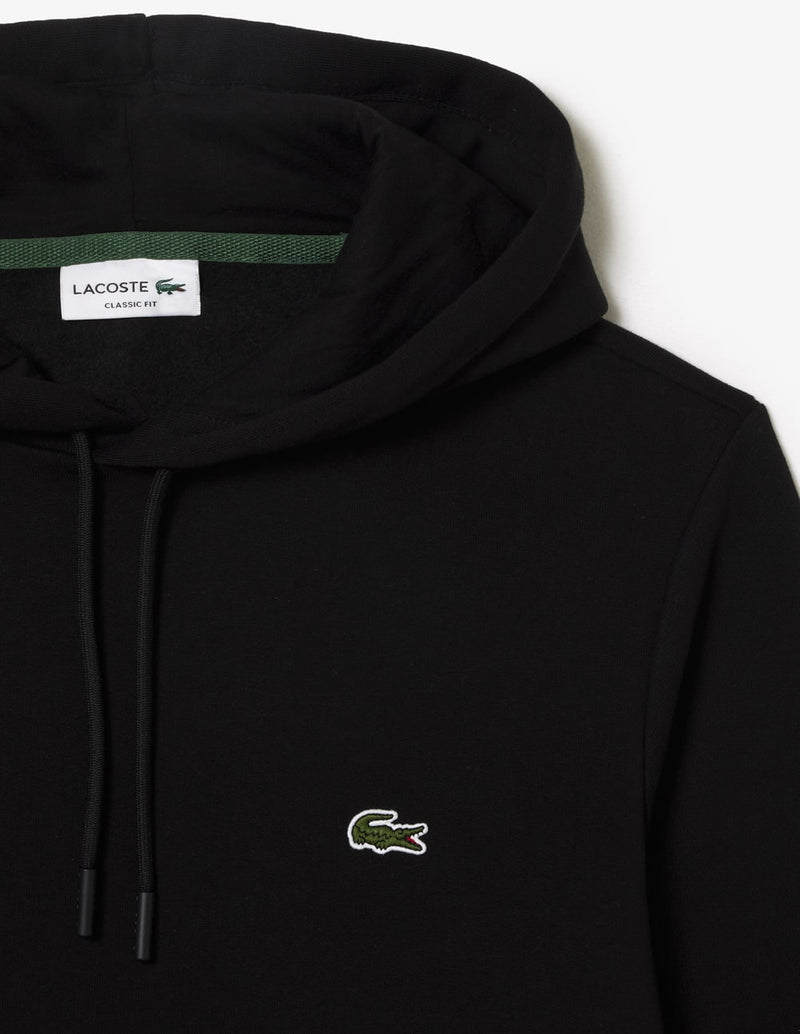 Sudadera con Capucha Lacoste con Logo de Algodón Ecológico Negra Hombre