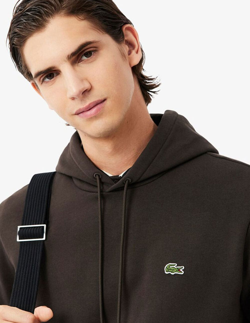 Sudadera con Capucha Lacoste de Felpa Marrón Hombre