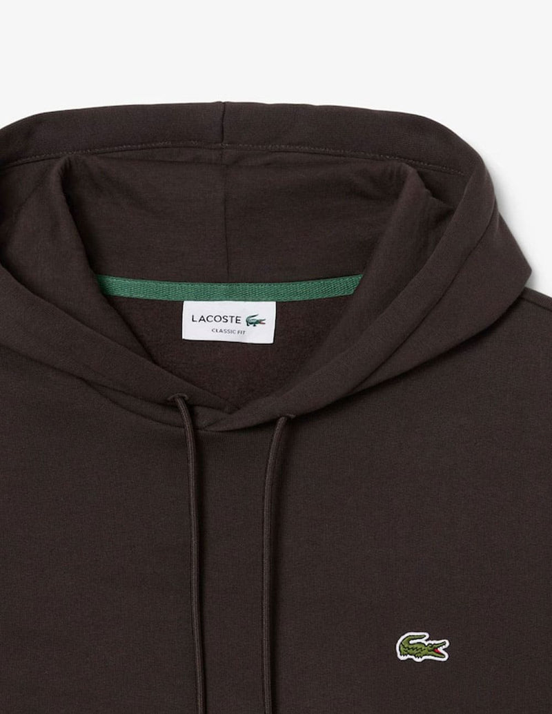 Sudadera con Capucha Lacoste de Felpa Marrón Hombre