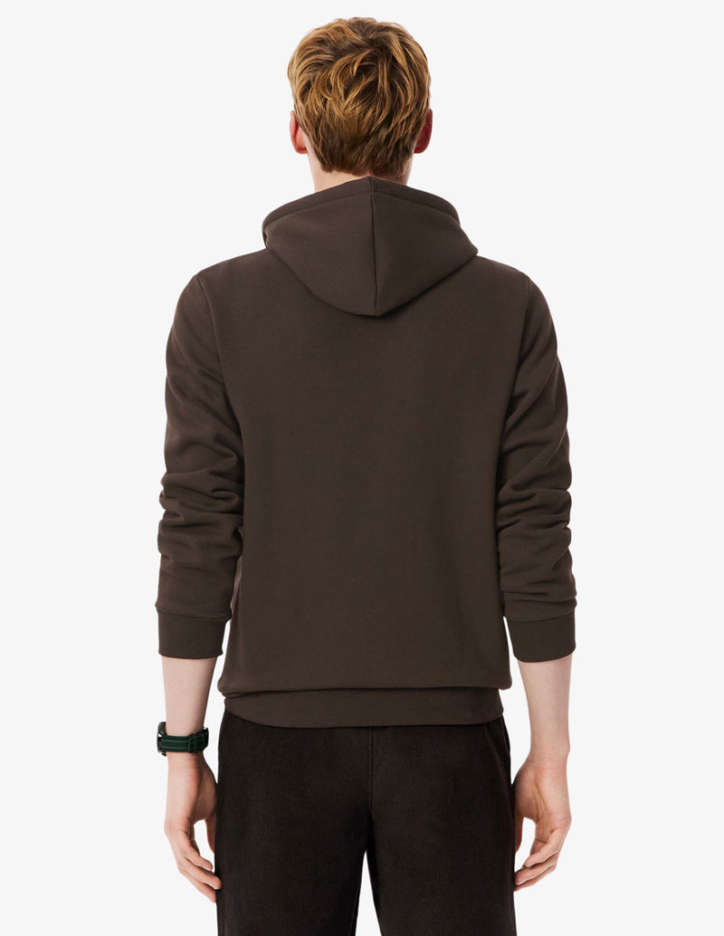 Chaqueta Lacoste con Logo y Capucha Marrón Hombre