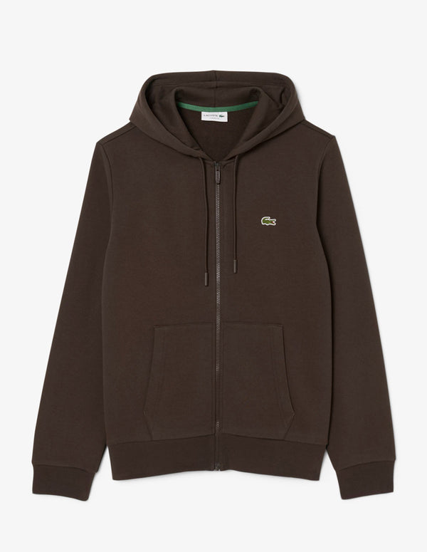 Chaqueta Lacoste con Logo y Capucha Marrón Hombre