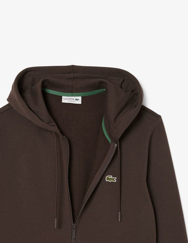 Chaqueta Lacoste con Logo y Capucha Marrón Hombre
