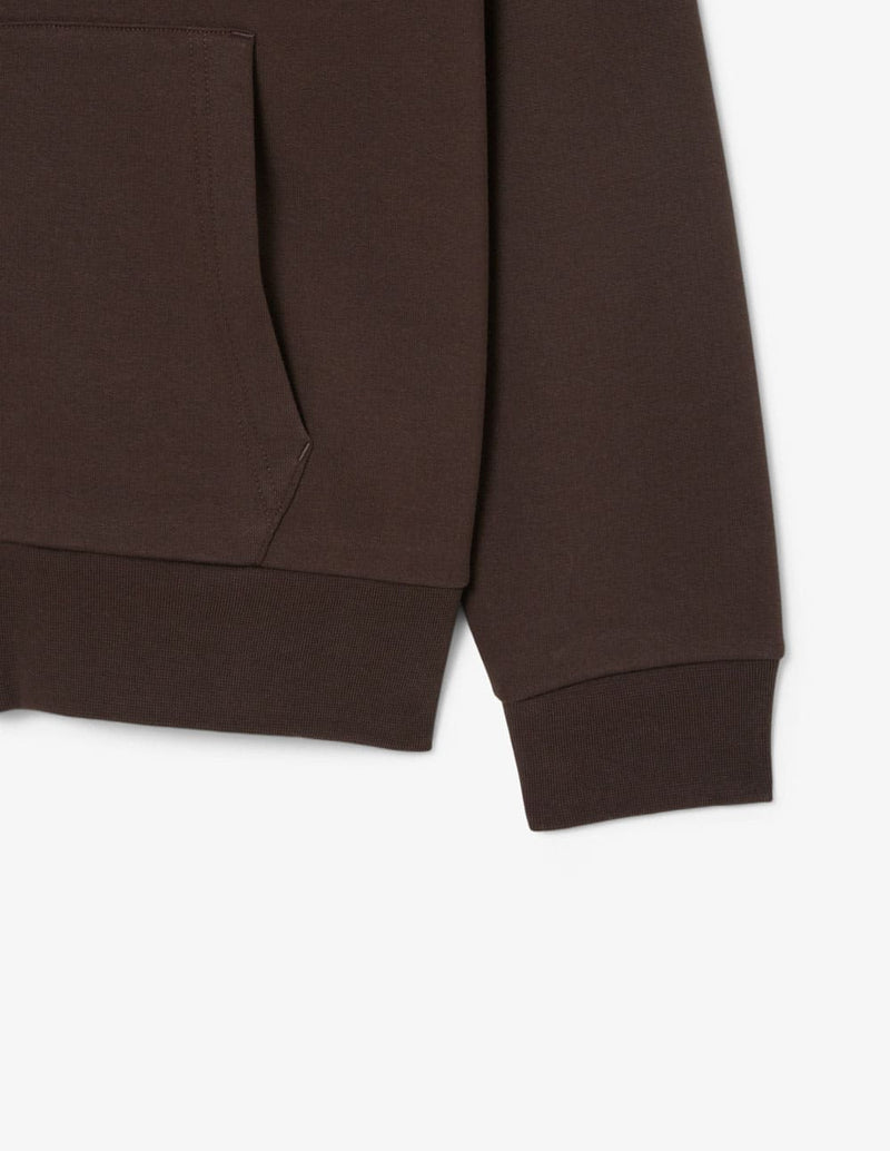 Chaqueta Lacoste con Logo y Capucha Marrón Hombre