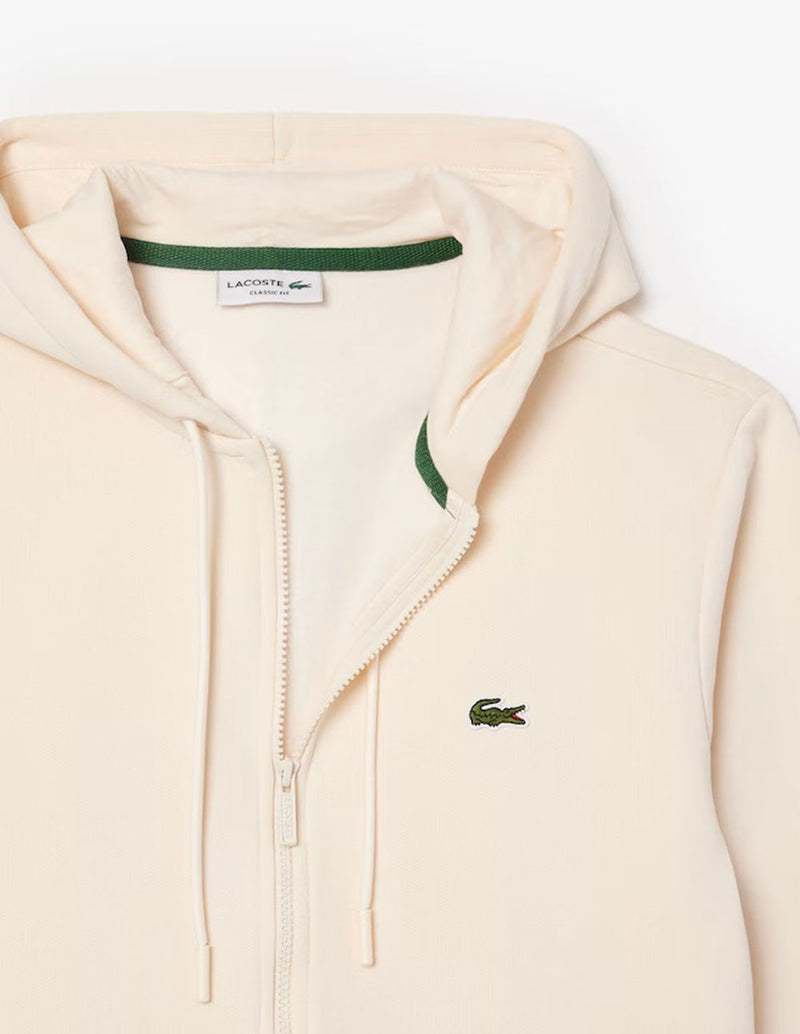Chaqueta Lacoste con Logo y Capucha Beige Hombre