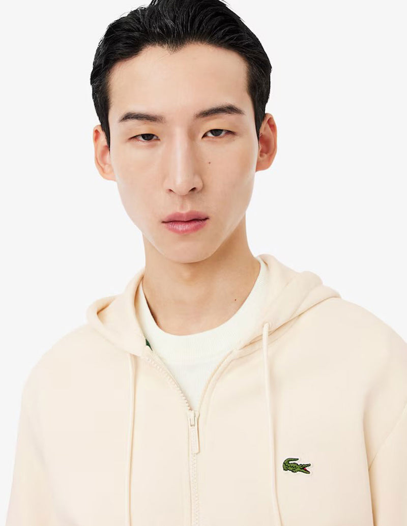 Chaqueta Lacoste con Logo y Capucha Beige Hombre