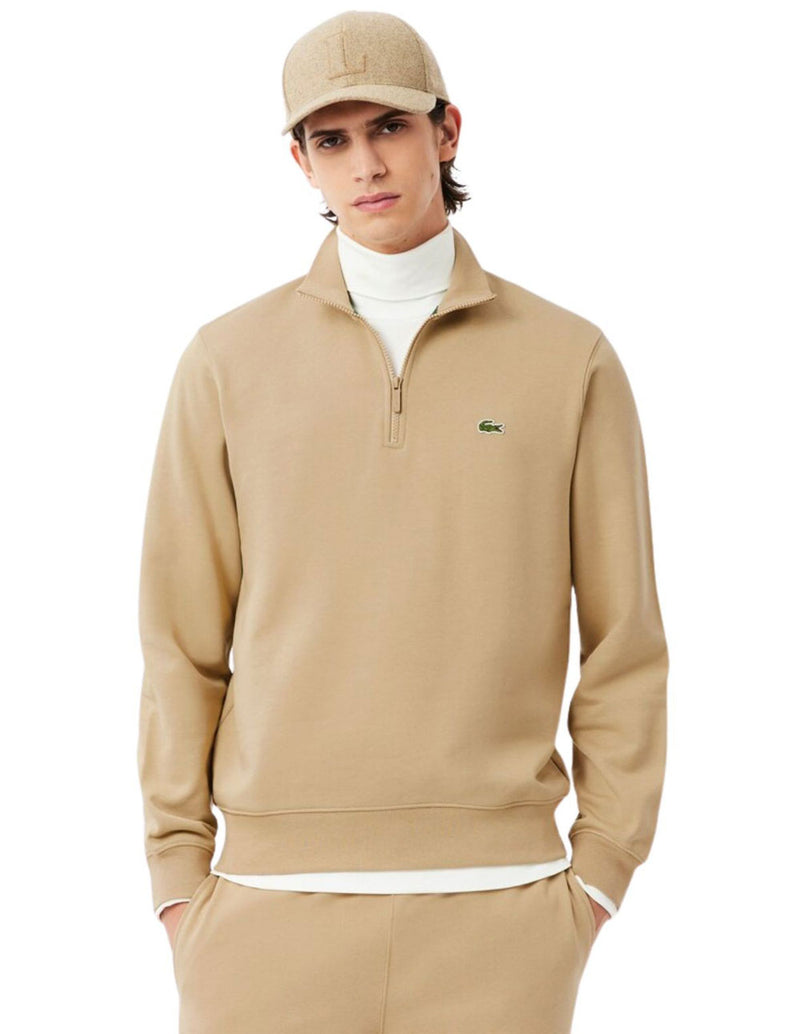 Sudadera Lacoste con Cremallera Beige Hombre