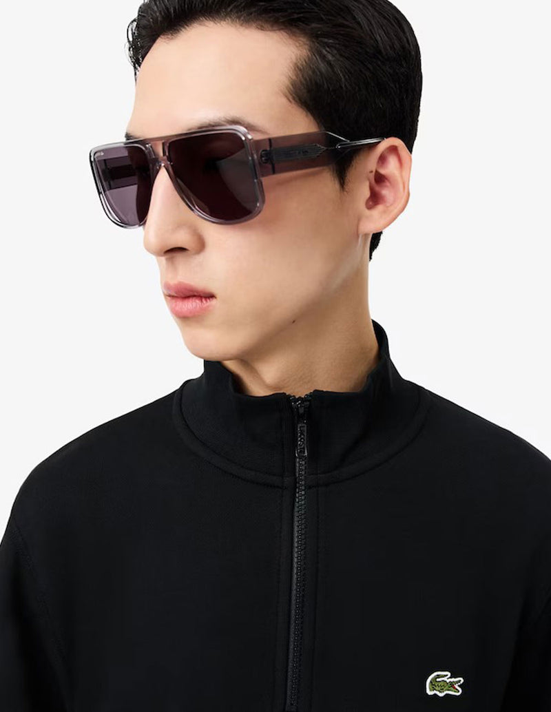 Sudadera Lacoste con Cremallera Negra Hombre