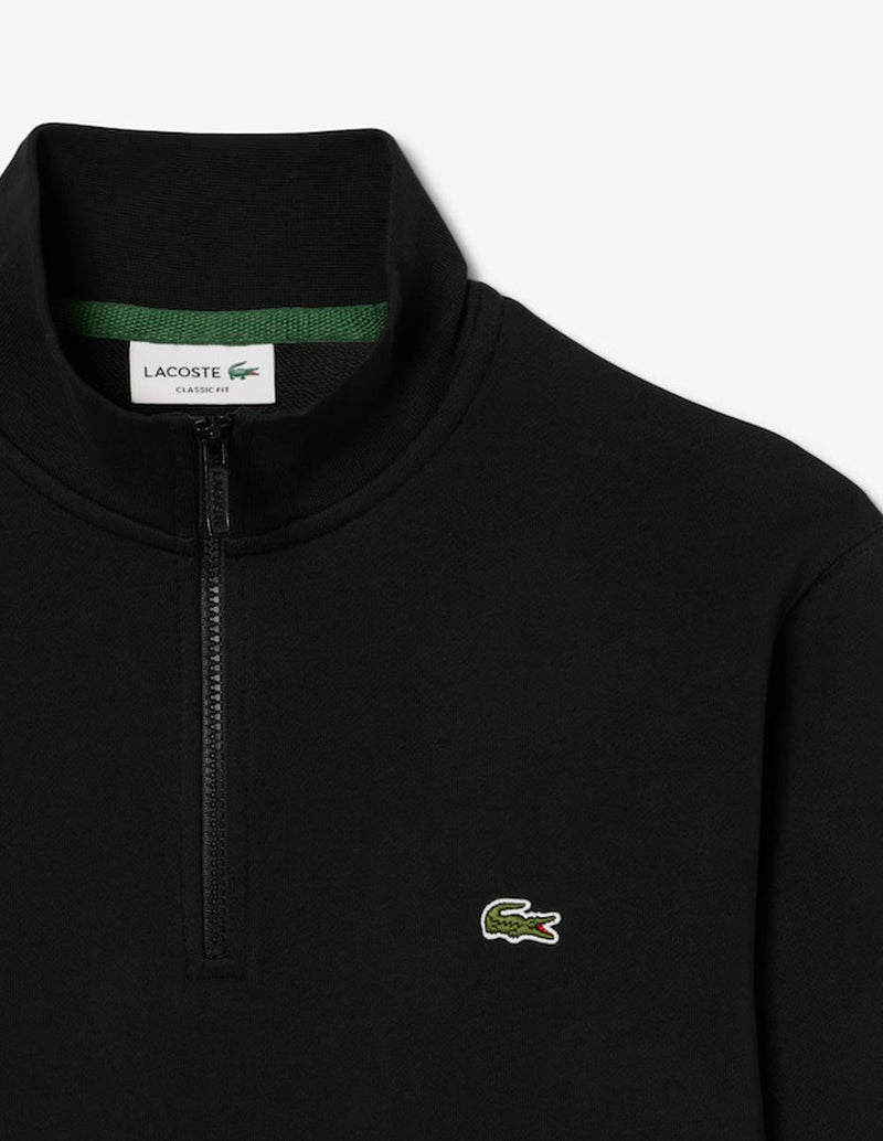 Sudadera Lacoste con Cremallera Negra Hombre