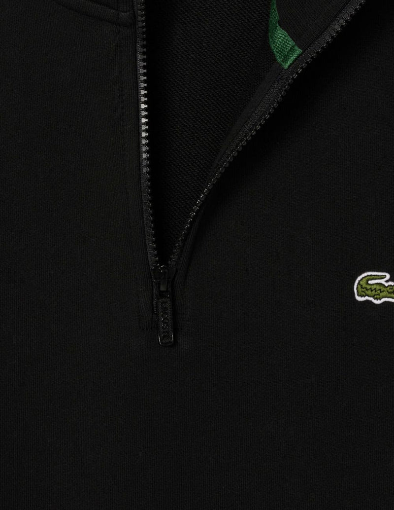 Sudadera Lacoste con Cremallera Negra Hombre
