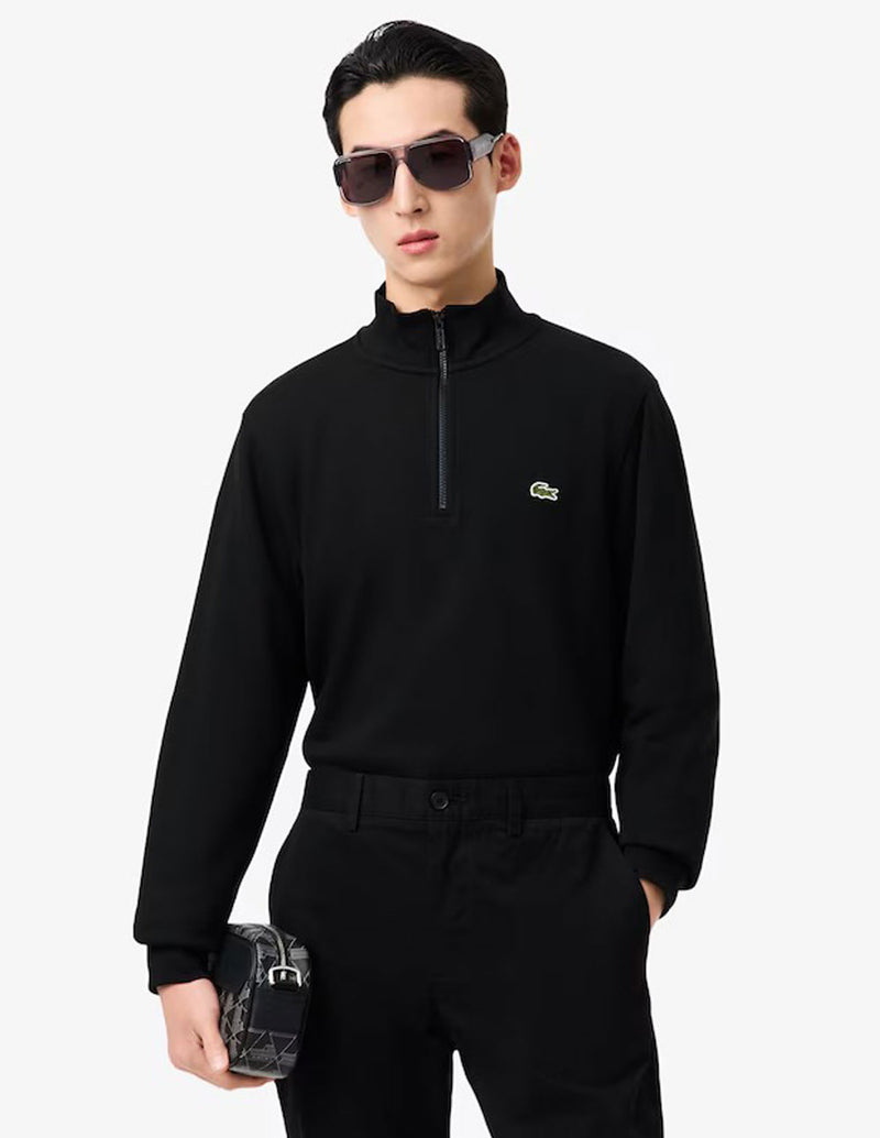 Sudadera Lacoste con Cremallera Negra Hombre