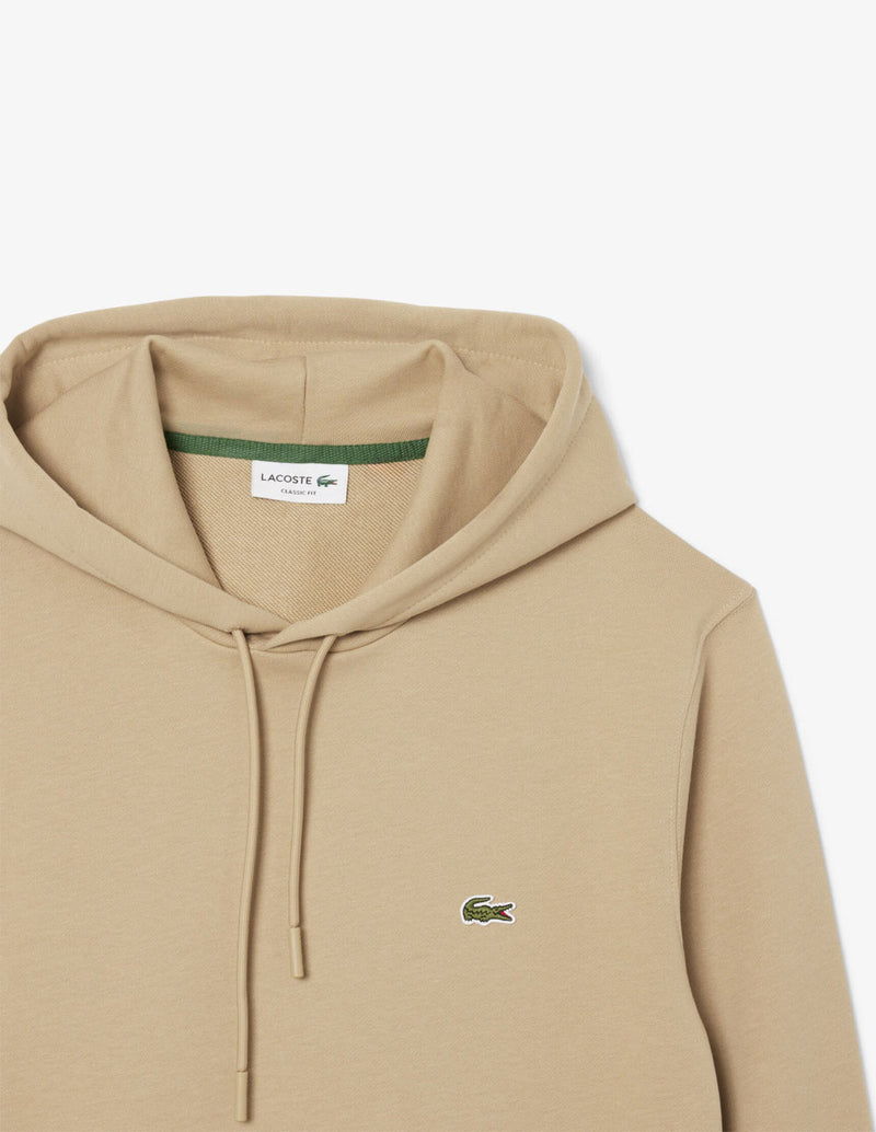 Sudadera con Capucha Lacoste de Felpa con Logo Marrón Hombre