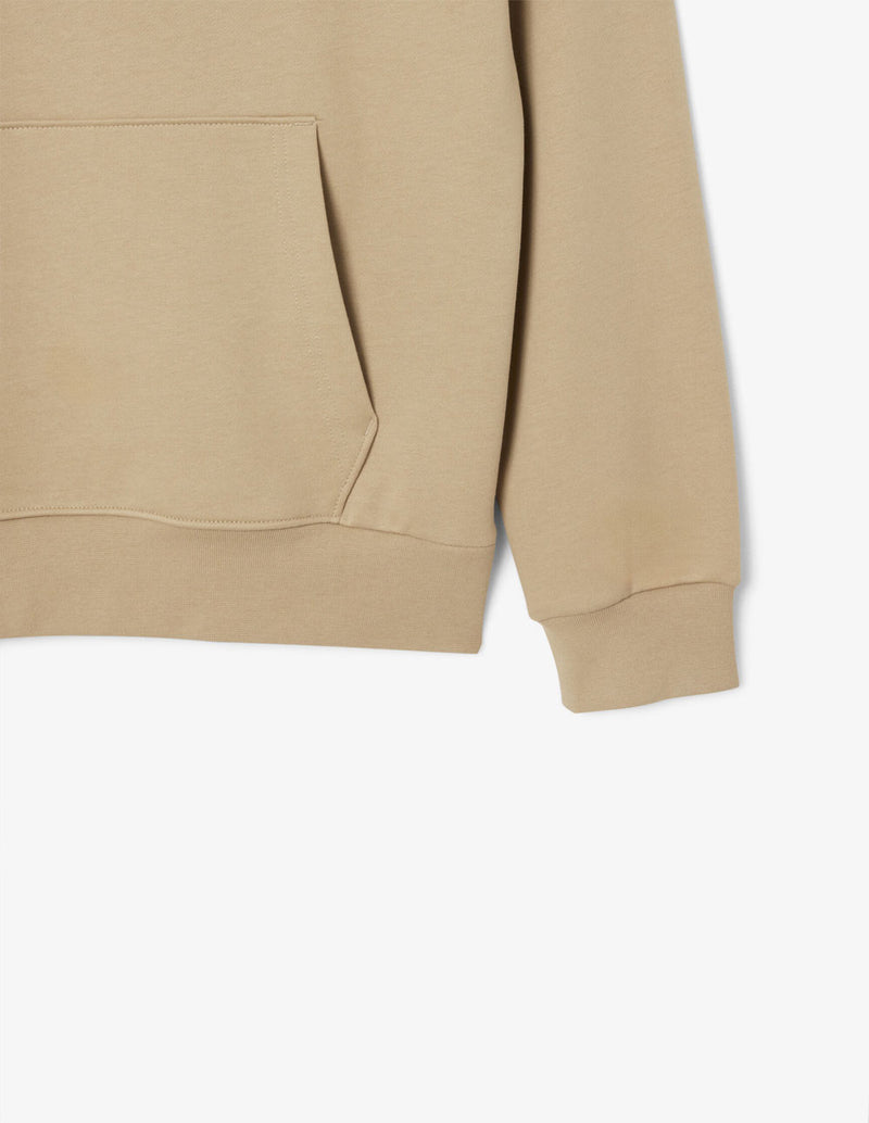 Sudadera con Capucha Lacoste de Felpa con Logo Marrón Hombre