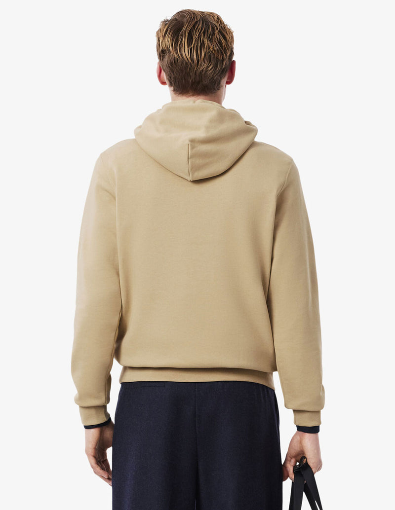 Sudadera con Capucha Lacoste de Felpa con Logo Marrón Hombre