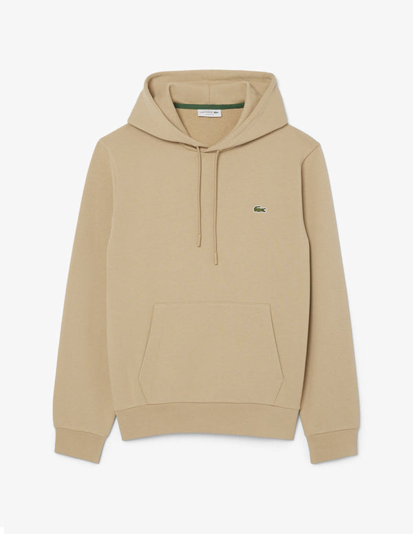 Sudadera con Capucha Lacoste de Felpa con Logo Marrón Hombre