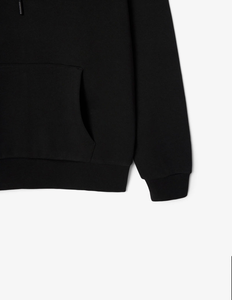 Sudadera con Capucha Lacoste de Felpa con Logo Negra Hombre
