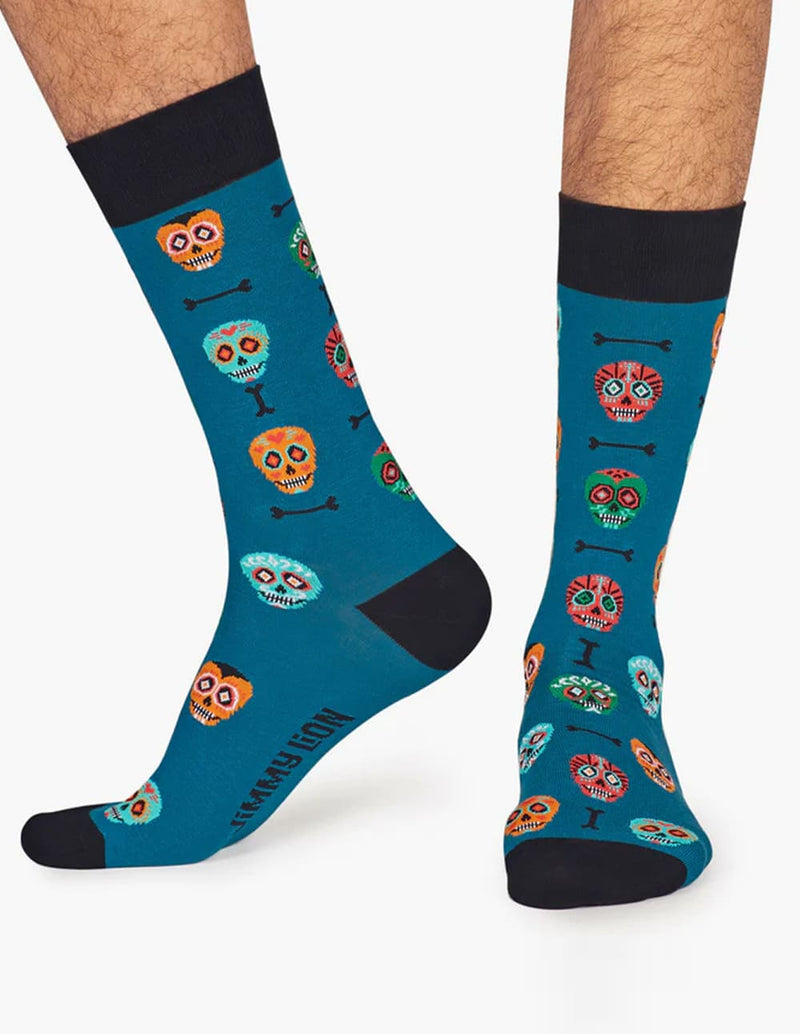 Calcetines Jimmy Lion Skulls Azules Unisex