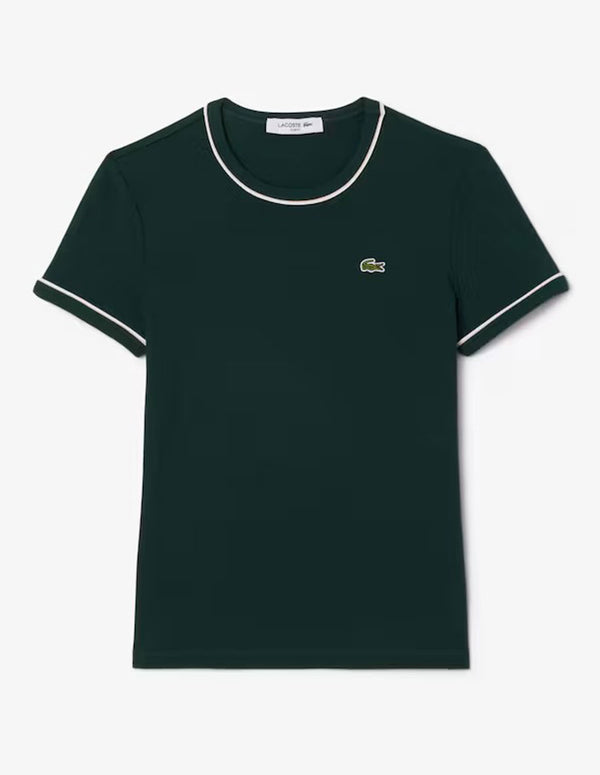 Camiseta Lacoste de Punto de Jersey Verde Mujer