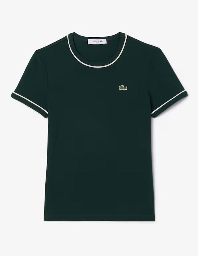 Camiseta Lacoste de Punto de Jersey Verde Mujer