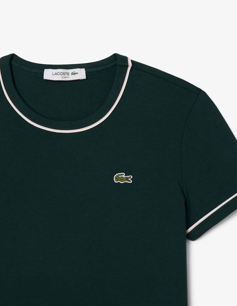 Camiseta Lacoste de Punto de Jersey Verde Mujer