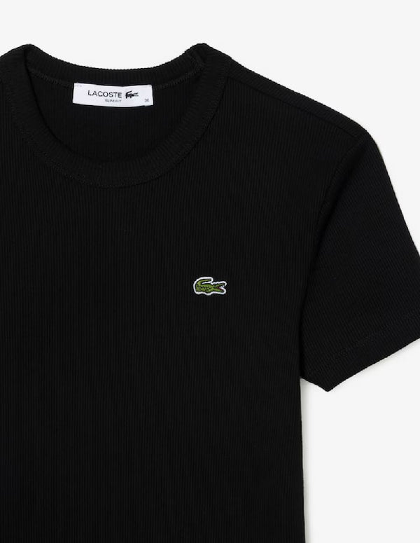 Camiseta Lacoste de Algodón Ecológico Negra Mujer