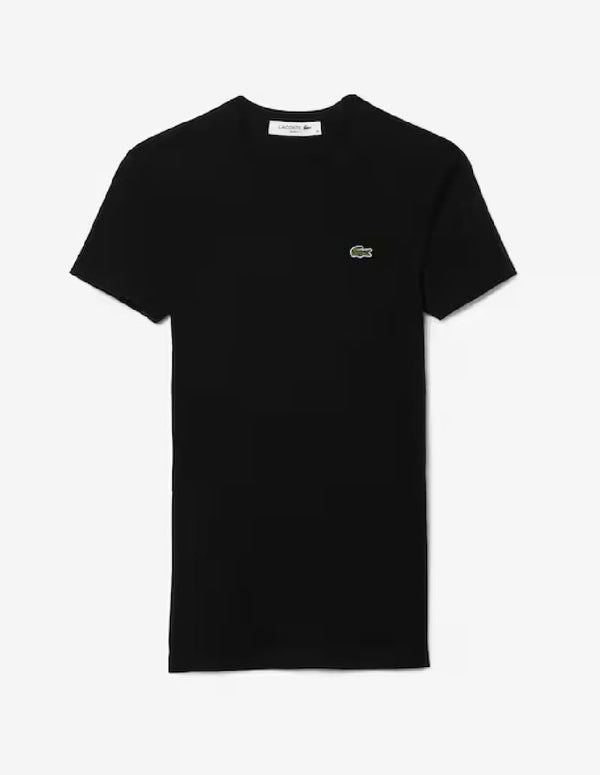 Camiseta Lacoste de Algodón Ecológico Negra Mujer