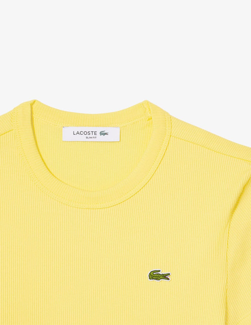 Camiseta Lacoste con Logo Amarilla Mujer