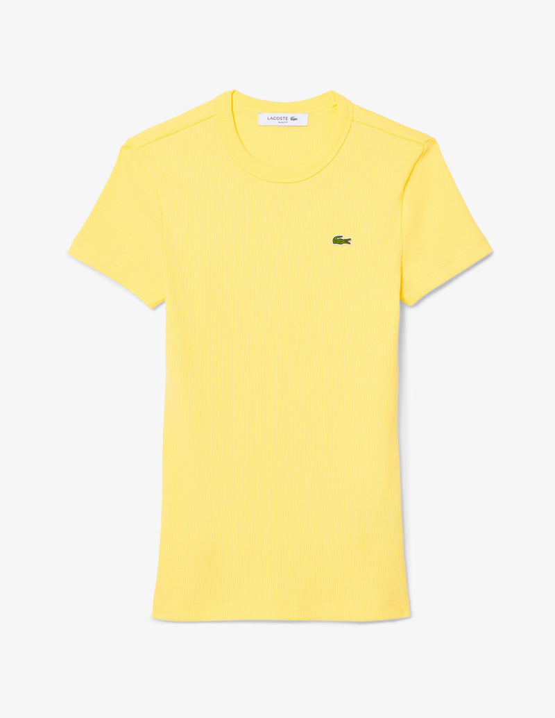 Camiseta Lacoste con Logo Amarilla Mujer