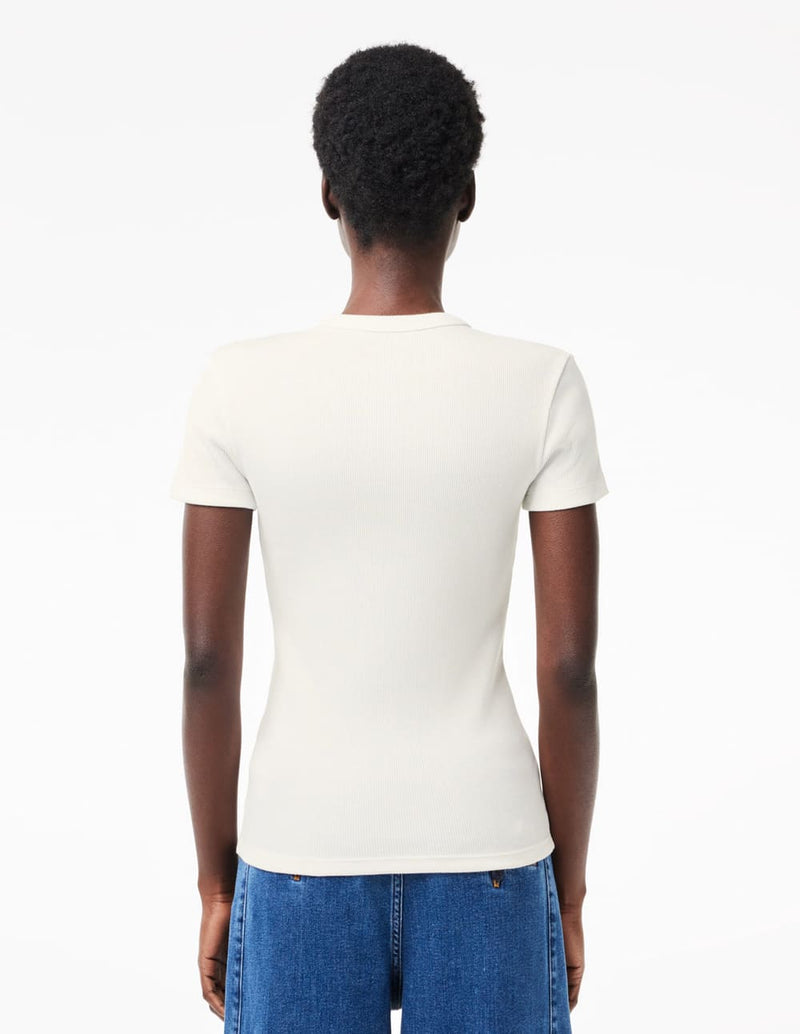 Camiseta Lacoste de Algodón Ecológico Blanca Mujer