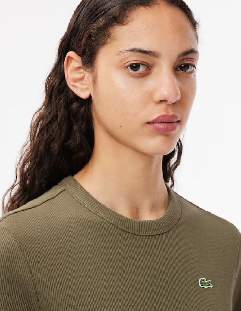 Camiseta Lacoste de Algodón Ecológico Marrón Mujer