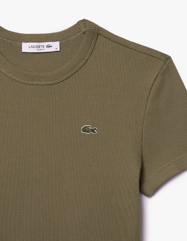 Camiseta Lacoste de Algodón Ecológico Marrón Mujer