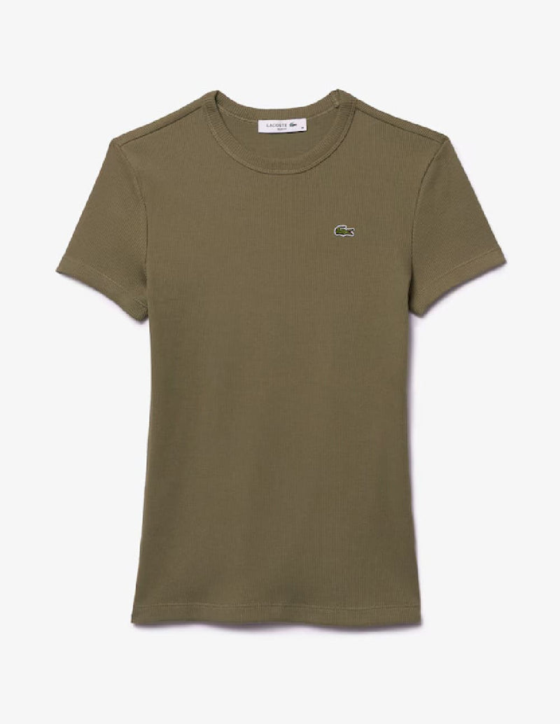 Camiseta Lacoste de Algodón Ecológico Marrón Mujer