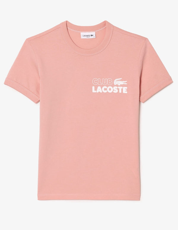 Camiseta Lacoste de Algodón Ecológico Rosa Mujer