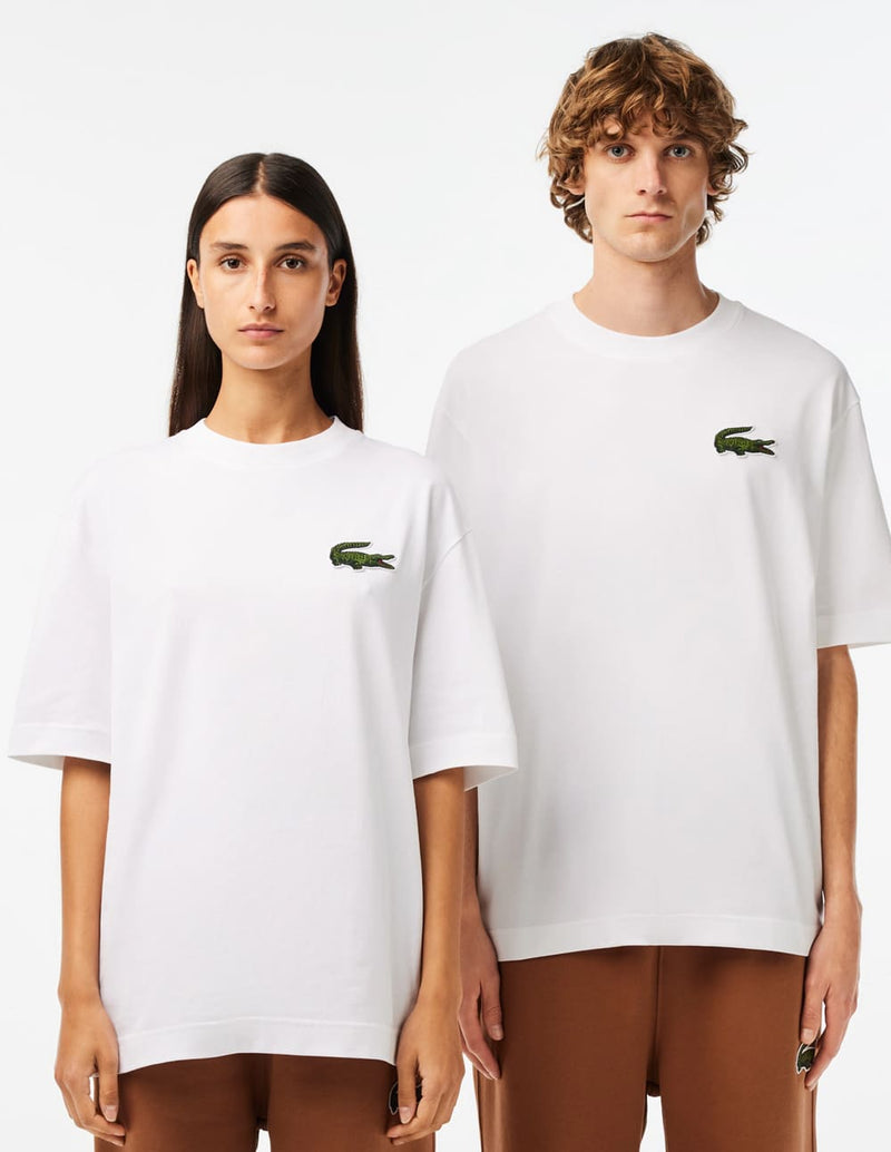Camiseta Lacoste con Logo Grande Blanca Unisex