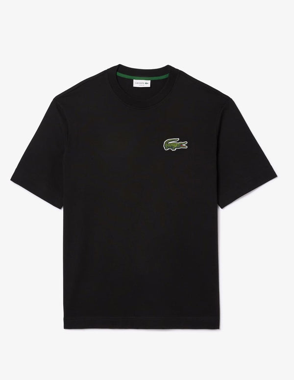 Camiseta Lacoste con Logo Grande Negra Unisex