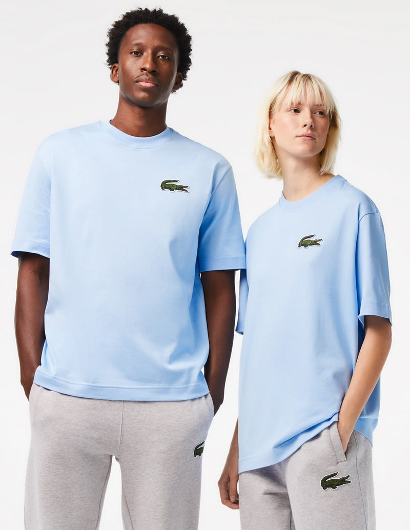 Camiseta Lacoste con Logo Grande Azul Unisex